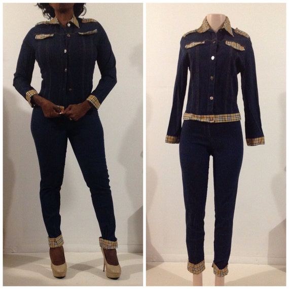 two piece jean outfit