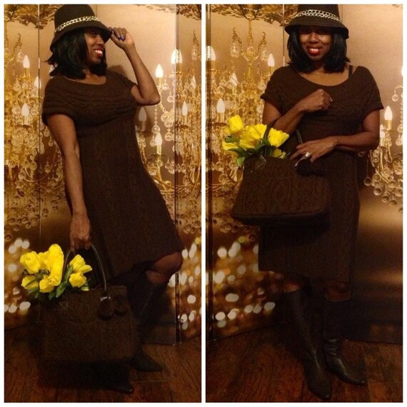 vintage Brown Sweater Dress - image 1