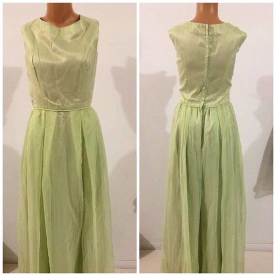 lime green chiffon dress