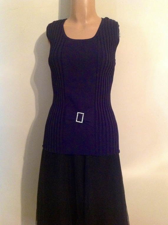 Vintage sweater vest blue Gem