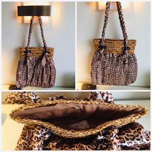 Cappelli Leopard print straworld shoulder bag