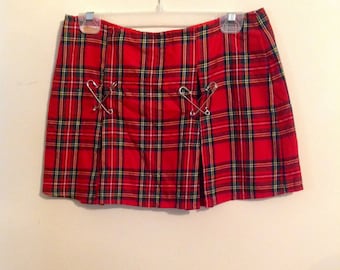 Schwedischer Sexy Rot Karierter Minirock