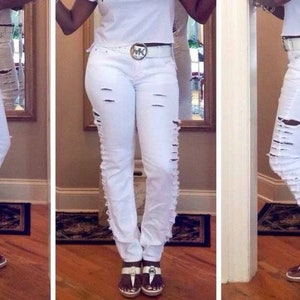 White Ripped Jeans upCycle