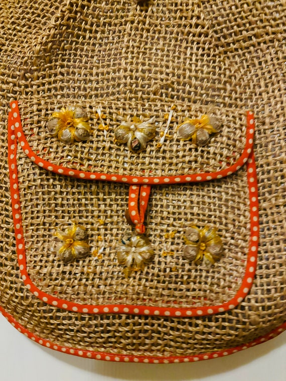 Vintage straw handbag - image 6