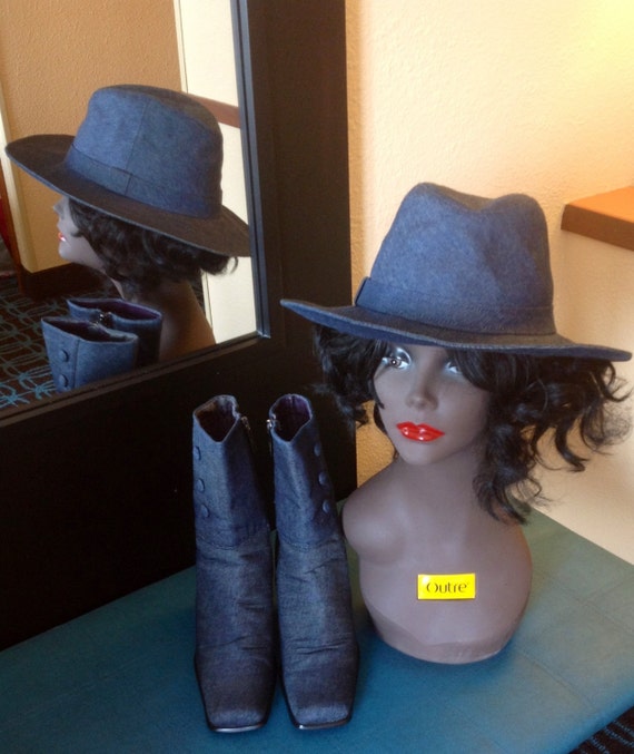 Ladies Denim Boots & Hat