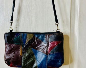 Leather Patchwork Small Crossbody Bag