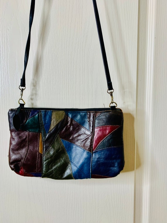 Leather Patchwork Small Crossbody Bag