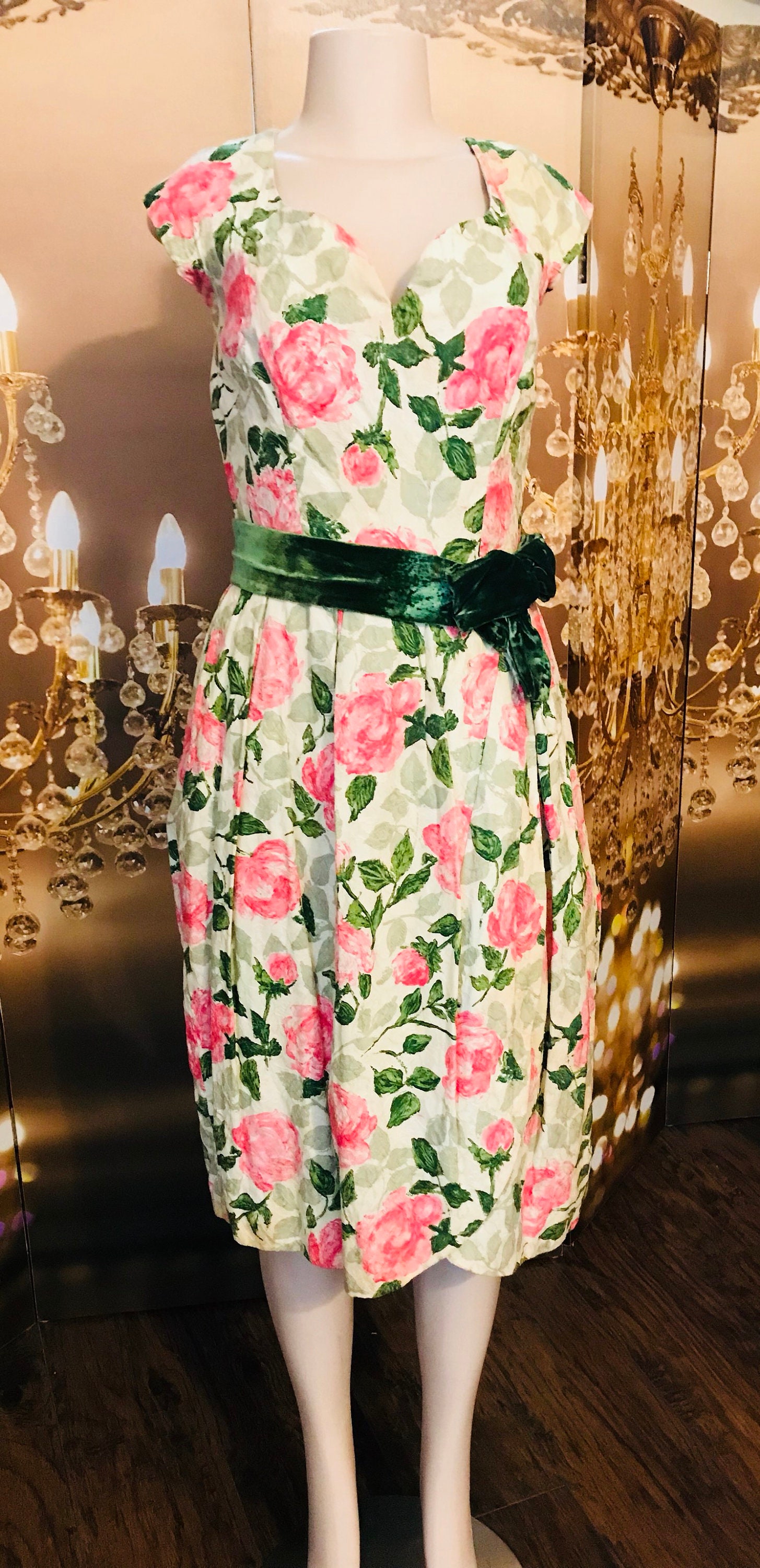 Gorgeous True Vintage Floral Dress - Etsy