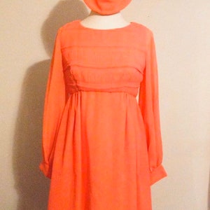 Vintage Pretty in Peach/Orange Dress And Hat image 2
