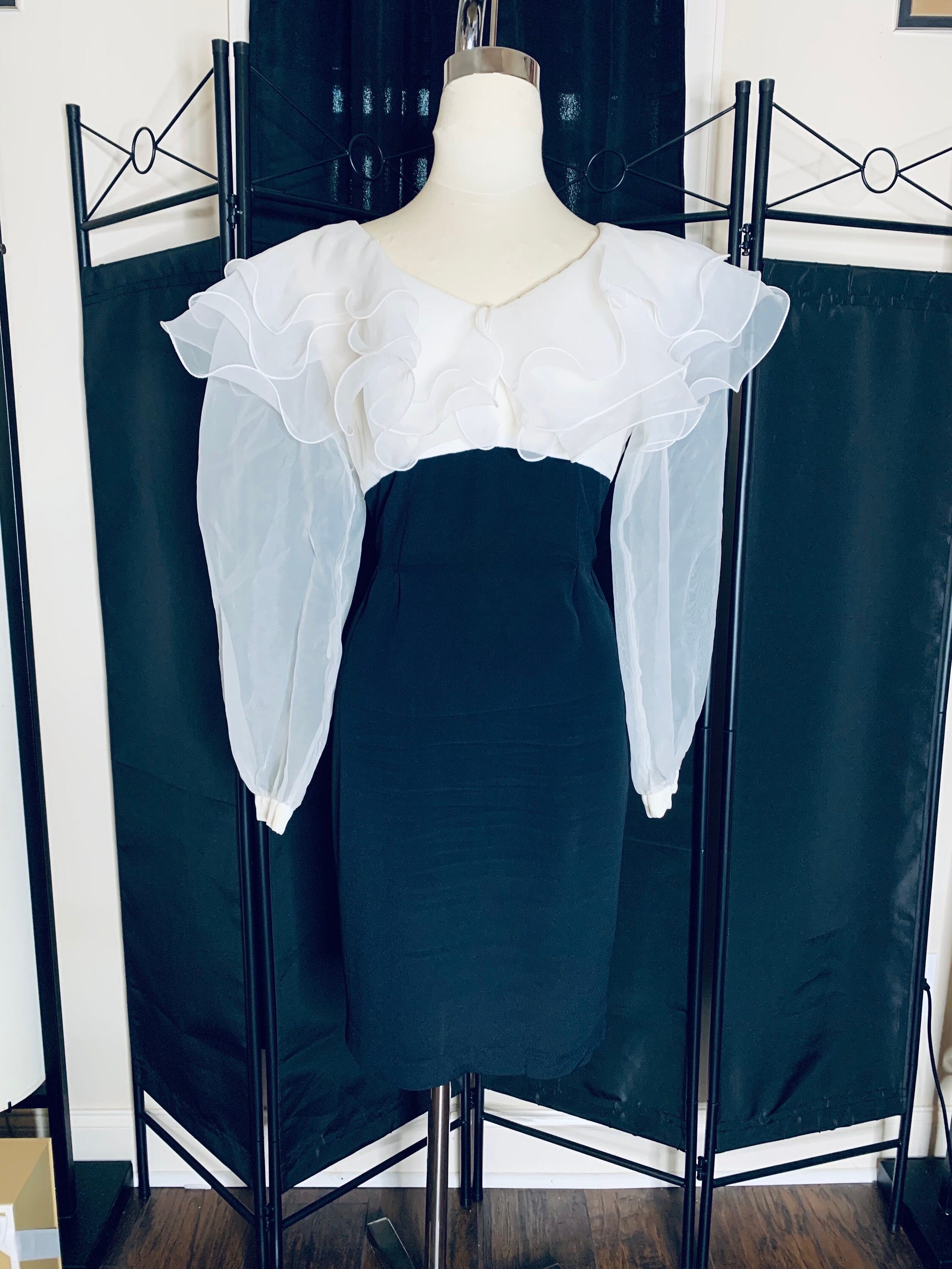 80s black and white dress 80s halter Gatsby deco sequin beaded maxi dress main image 0