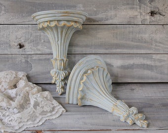 VINTAGE Shabby Chic in metallo muro impiccagione Cesto media