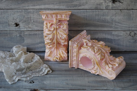 Drapery Sconce Drapery Scarf Holder Hand Painted Pink Etsy