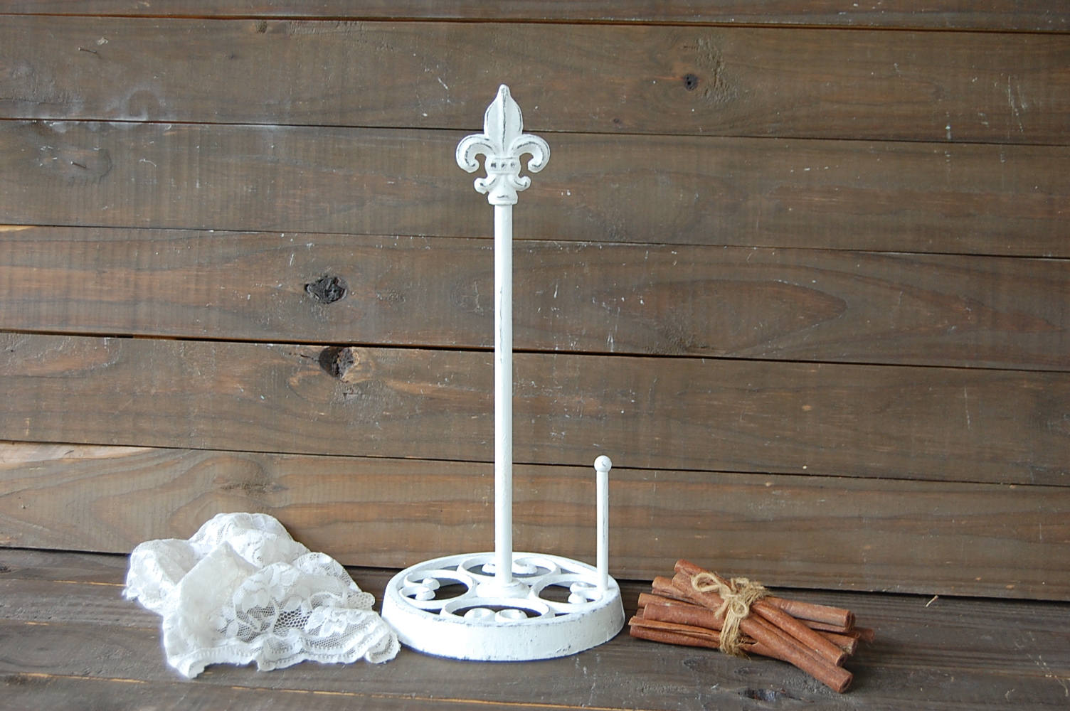 Shabby Chic Paper Towel Holder Hand Painted Cast Iron Etsy