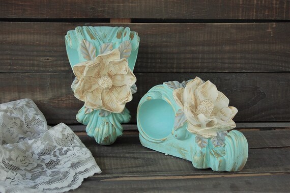 Drapery Sconce Drapery Scarf Holder Hand Painted Magnolia Etsy