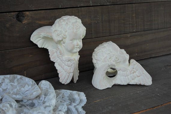 Drapery Sconce Drapery Scarf Holder Cherubs Hand Painted Etsy