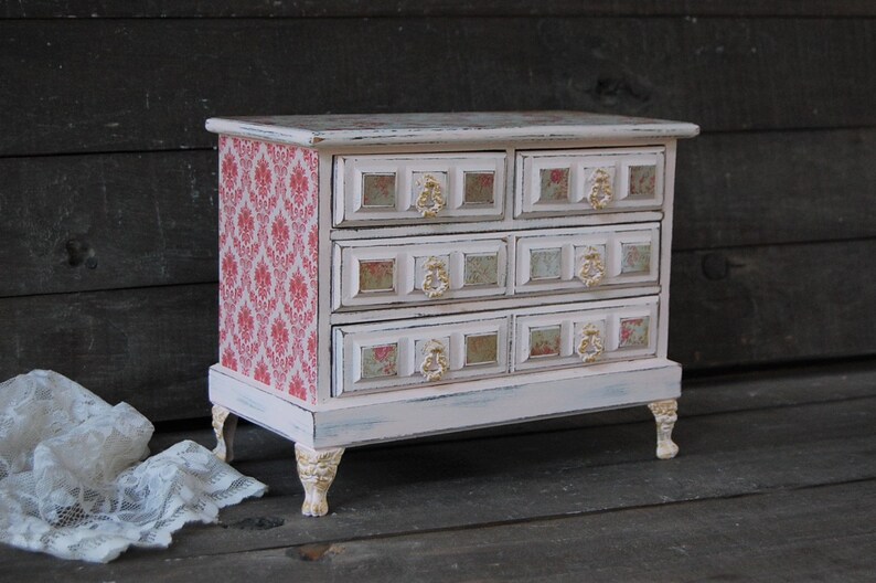 Jewelry Chest Music Box Shabby Chic French Provincial Etsy