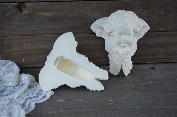 Drapery Sconce Drapery Scarf Holder Cherubs Hand Painted Etsy