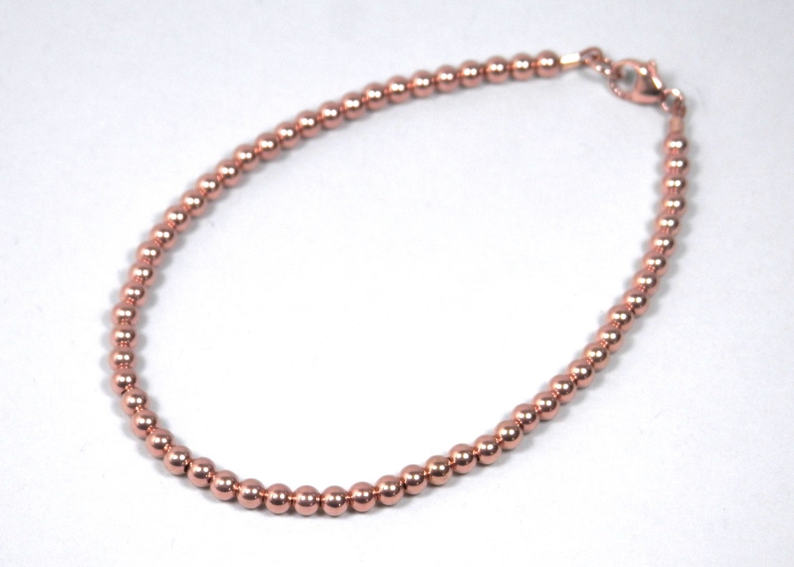 Rose Gold Bead Bracelet 14K Gold Filled Beads Tiny Bead Etsy