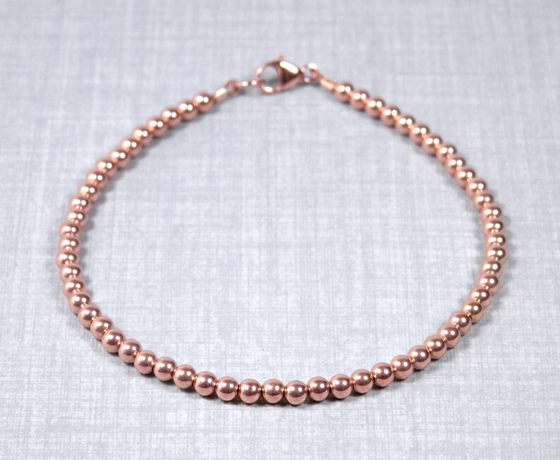Rose Gold Bead Bracelet 14K Gold Filled Beads Tiny Bead Etsy