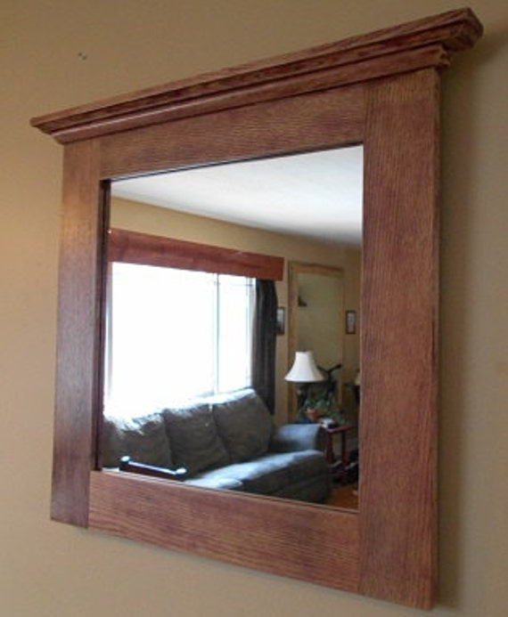 Oak Mirror Rustic Framed Custom Made Oak Mirror Rustic Framed
