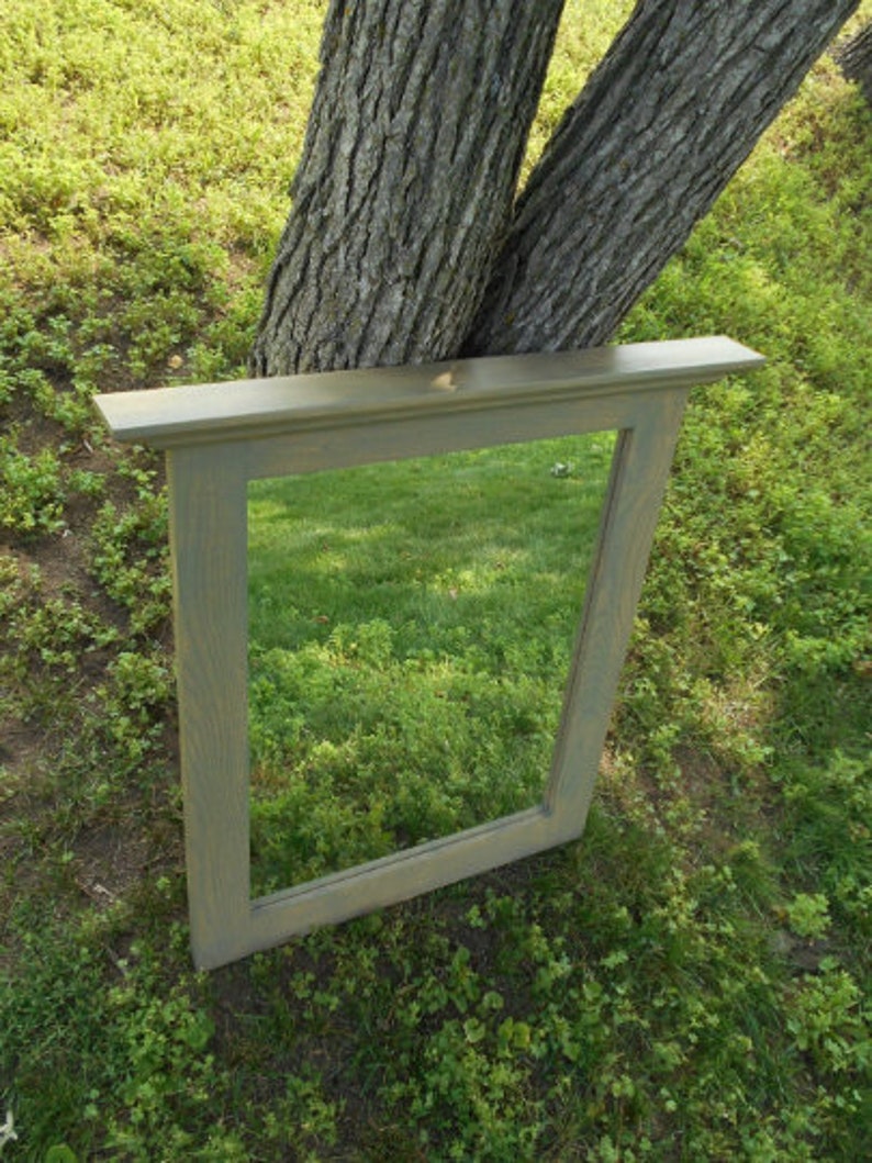 Oak Wall Mirror Bathroom Mirror Lightly Distressed Mirror Frame Wall Hung Mirror Bedroom Mirror Made to Order image 2