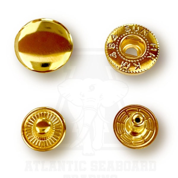 Gold Tone Snap Closure 3 sizes 10/12.5/15mm Leather Craft Snaps/Fastener Button