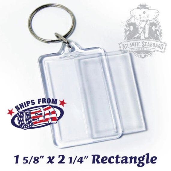 Rectangle Blank Clear Acrylic Photo Insert Keychain-choose Quantity5pcs. or  10pcs. 