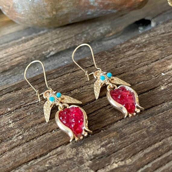 Etsy pomegranate sale earrings
