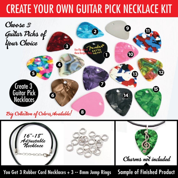 Diy guitar shop pick necklace