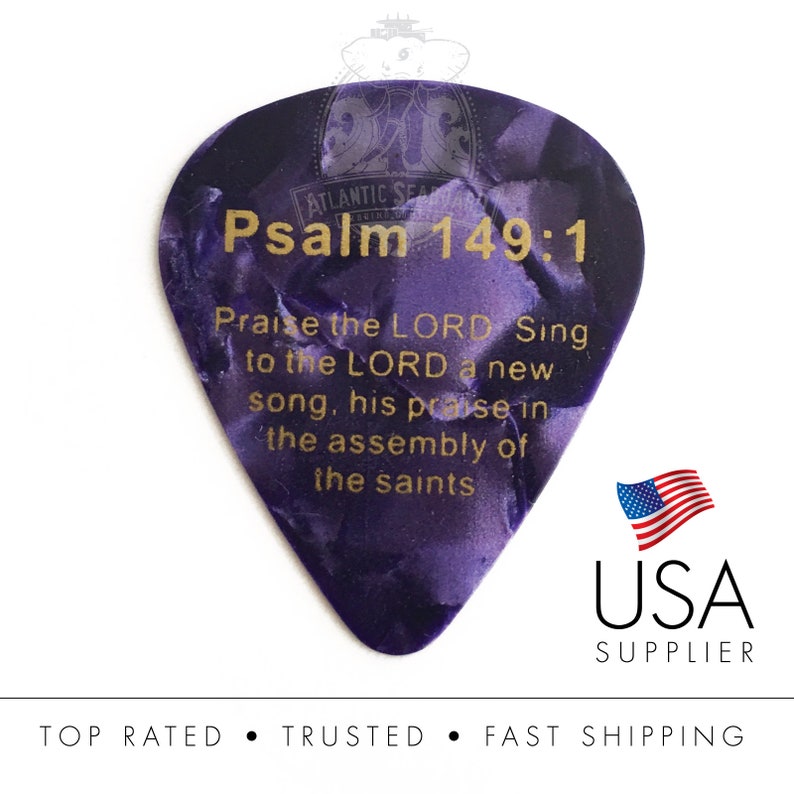 Pick Jesus Guitar Picks Bible Verse Psalm 1491 Double Sided Etsy