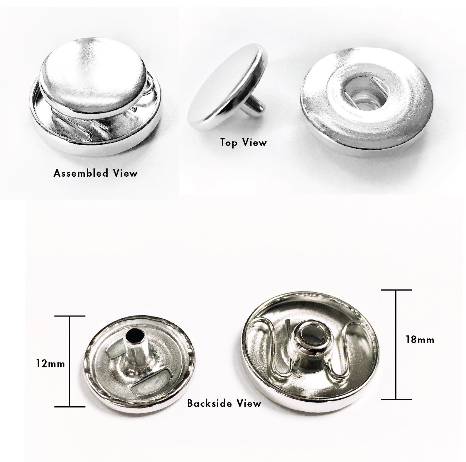 Stud Metal S Spring Snap Rivet Popper and Stud 18mm Button - Etsy