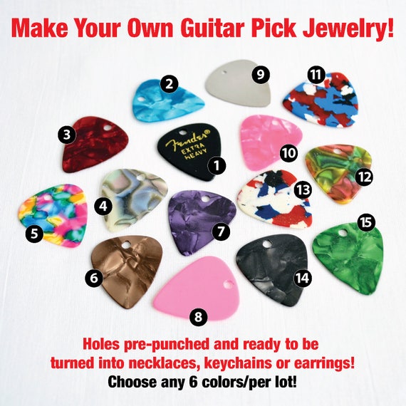 genopfyldning Produktion kombination DIY Guitar Picks W/ Pre-punched Holes-you Choose the COLORS - Etsy