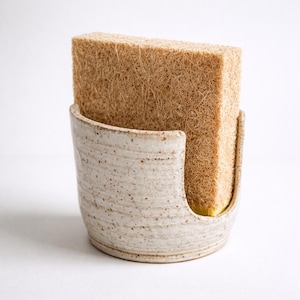 Speckled Stoneware Sponge Holder: Handmade Ceramics