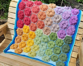 The Elements in Flowers - Hexagon Flowers Crochet Blanket UK Terms