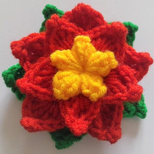 Christmas Poinsettia Flower Crochet Pattern UK Terms