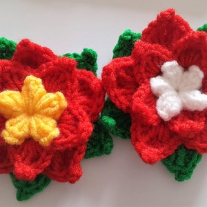 Christmas Poinsettia Flower Crochet Pattern US Terms