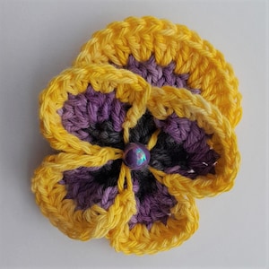 Pansy and Violas Crochet Pattern US terms