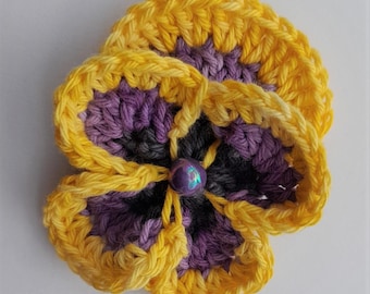 Pansy and Violas Crochet Pattern US terms