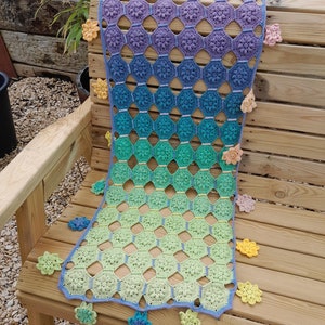 Octagon Flowers Shawl Crochet Pattern UK Terms