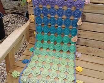 Octagon Flowers Shawl Crochet Pattern UK Terms