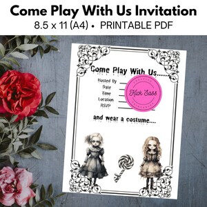 Play with us... Printable Halloween Invitation