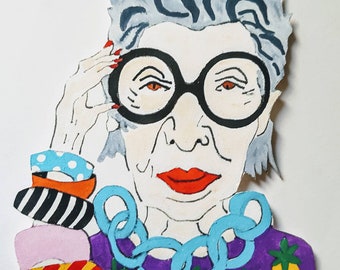 Iris Apfel brooch-brooch-Iris Apfel-gift for fashionistas-girlgang brooch-jewellery-badge-Iris Apfel badge-fashion jewellery-statement badge