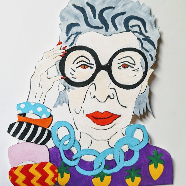 Iris Apfel brooch-brooch-Iris Apfel-gift for fashionistas-girlgang brooch-jewellery-badge-Iris Apfel badge-fashion jewellery-statement badge