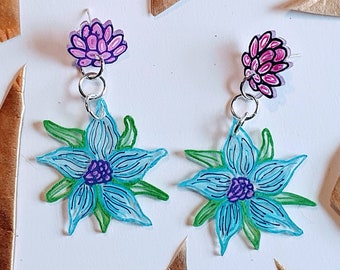 Wildflower earrings - flower earrings - acrylic earrings - statement earrings - spring fashion