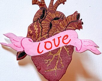 Love or I Corazon broche-coeur broche- bijoux-badge-déclaration bijoux-broche d’amour-I coeur broche-I broche corazon-bijoux de mode