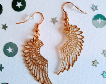 Gold Pegasus Earrings- Gold Wing earrings - Pegasus Wing earrings