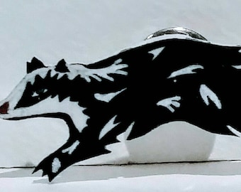 Badger pin-badger jewellery-pin-animal pin-jewellry-fashion jewellery-Gift for badger lovers