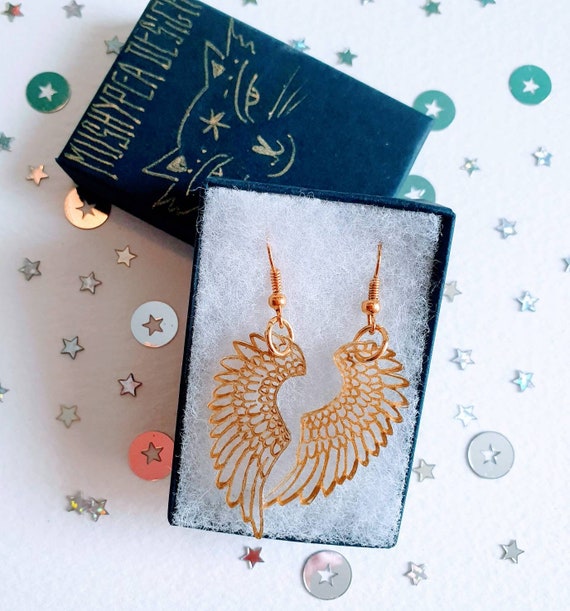Pegasus Wing earrings Gold Pegasus Earrings Gold Wing earrings