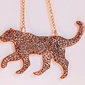 Leopard necklace - big cat necklace - leopard - costume jewellery- necklace - acrylic necklace