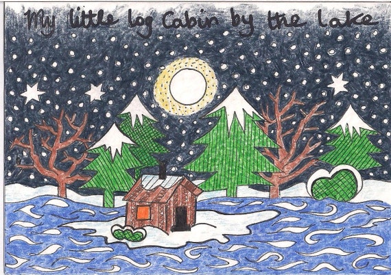 My Little Log Cabin Cards Christmas Card Greetings Etsy